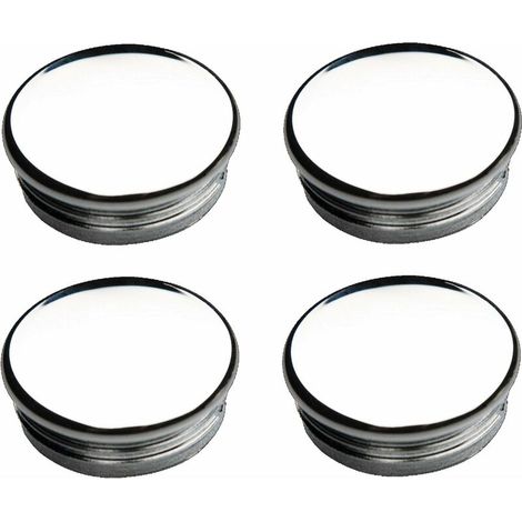 4x Embout de tube rond rentrant à ailettes finition chromée Bouchon Capuchon Pied Meuble Protection Extrémité Cannelé Tuyau, Ø extérieur 32mm épaisseur tube 1,40 -1,84mm (1/2)