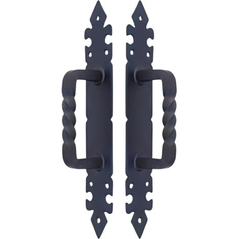 Lot de 2 poignées noires, poignées de porte robustes,poignée de porte pour portails et meubles - Format : 27.5 x 4.5 cm (1/4)
