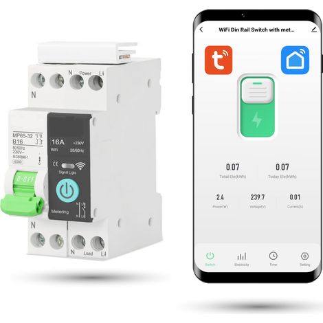Tuya 16A WLAN-Sicherung Energiemessung (1/5)