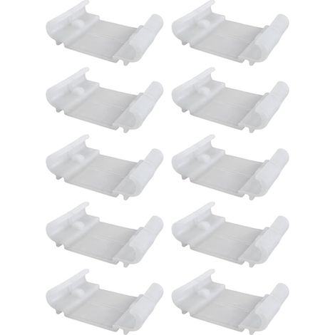 10x Embout support de latte ECA central 53 x 8 mm en plastique sommier cadre bois Embout Lit Meuble Fixation Agrafe Vis, Blanc (1/4)