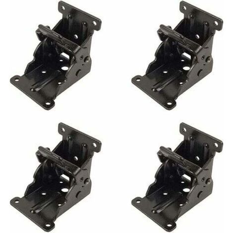 Charnière Pliante Autobloquante, 4 Pcs Charnière Pliante Pour Armoire De Cuisine, Charnière Pliante Pied 90 Degrés En Tôle D'Acier, Verrouillage Extension Table Support D'Étagère Pliable (1/5)