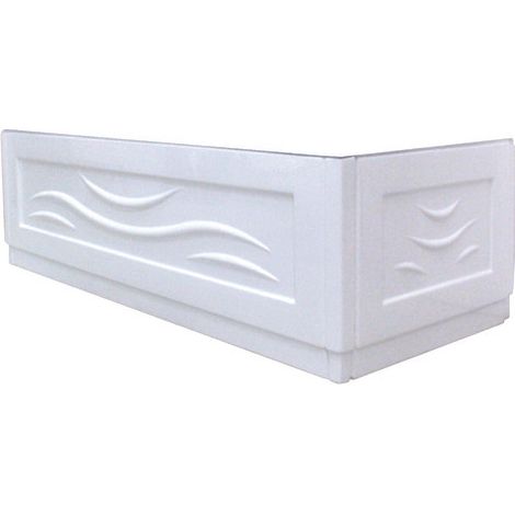 ONDEE ZEN - Tablier de baignoire FANY rectangulaire - Motif vague 170x70cm - ABS - Blanc