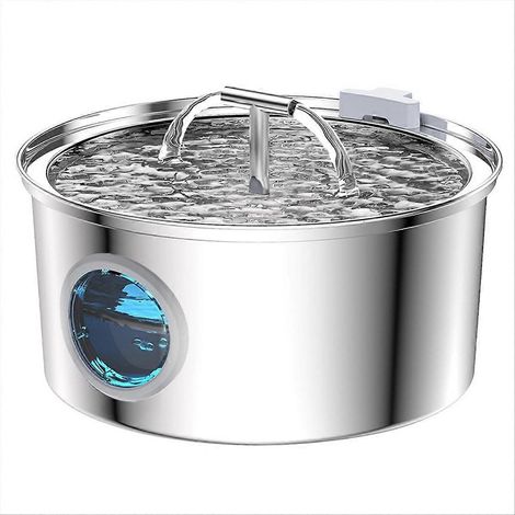 Trinkbrunnen aus Edelstahl für Katzen, ideal für kleine Hunde und große Katzen. Mit europäischem Stecker. (1/5)