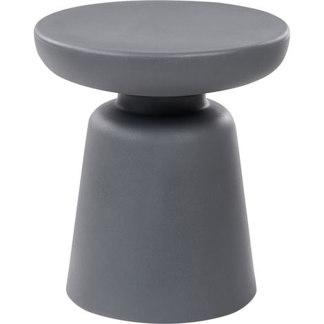 Mesa auxiliar elegante redonda de material sintético para interior y exterior resistente óxido agua ø 31 cm gris oscuro Tofet (1/5)