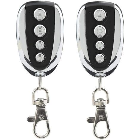 Lot de 2 télécommandes universelles pour porte de garage et portail 433 MHz avec quatre canaux - Remplacement idéal (1/4)