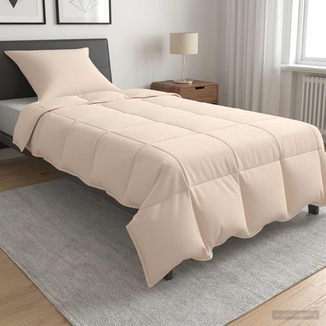 vidaXL Juego de Edredón 2 uds. 135 x 200 cm Verano 1950 gsm Beige (1/5)
