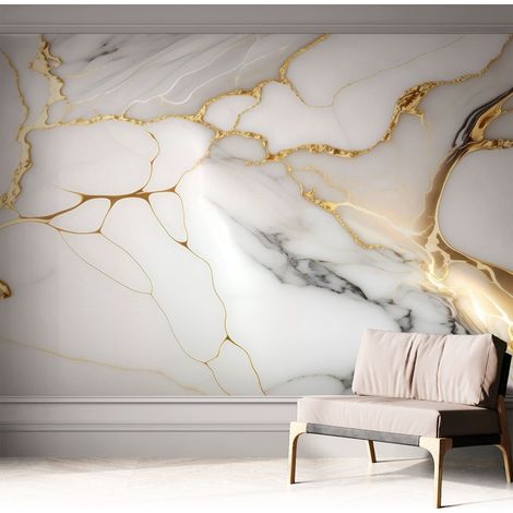 Papier peint autocollant avec imprimé pour cuisine facile à appliquer pour mur a motif Élégance marbrée 312x219 cm (1/5)