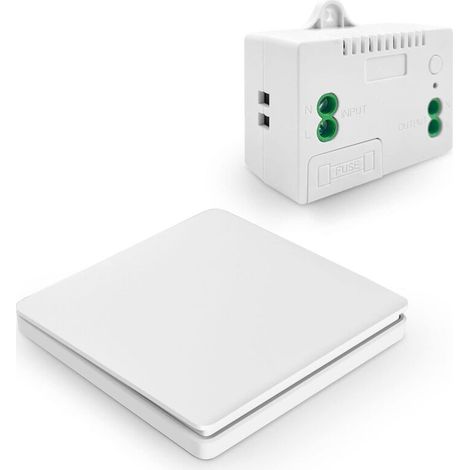 Interrupteur mural sans fil RF433 – Télécommande auto-alimentée – Portée 50m – Compatible Alexa et Google Home – Installation sans câblage (1/5)