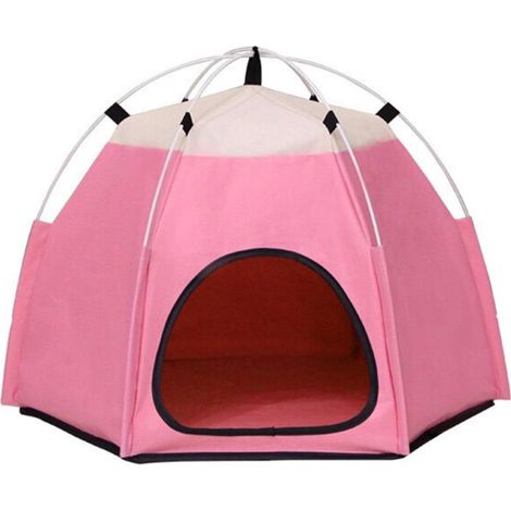 Tienda de campaña para mascotas, impermeable y plegable, fabricada en tela Oxford, hexagonal (lavable). (1/5)