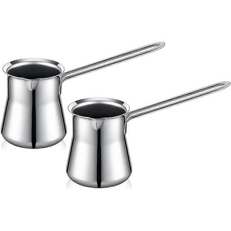 2 pièces Cafetière turque 44 cl (15 oz) Théière Arabe Briki Cafetière grecque Lait Beurre Miel Chocolat (1/4)