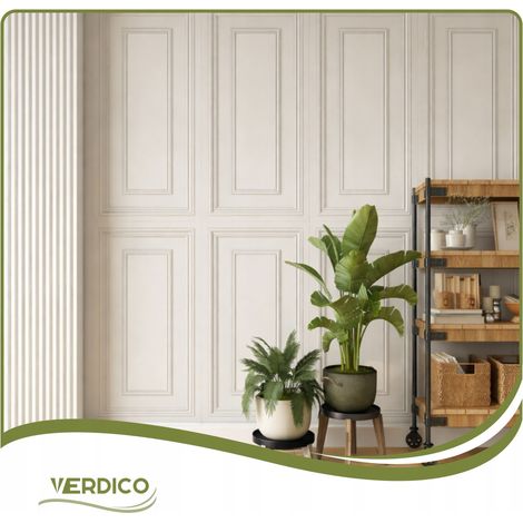 Verdico Panneau mural 3D cachemire 100x50 cm – Boiserie murale décorative type moulure, polystyrène léger, cadre élégant, 0.5m²/ 1 pièces (1/5)