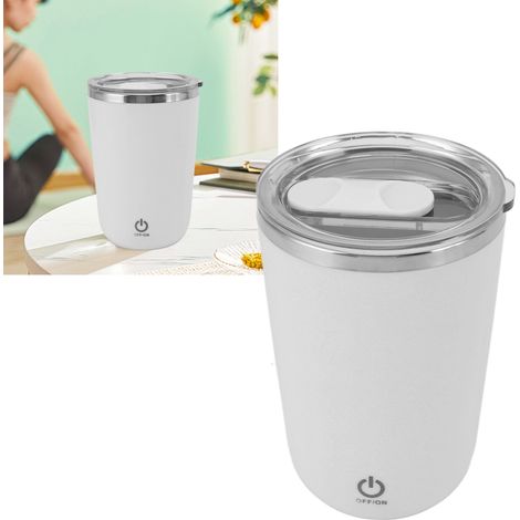 Taza automezcladora USB de 350 ml, a prueba de fugas, con agitador magnético extraíble, taza de café automezcladora fabricada en ABS y acero inoxidable 304, recargable mediante USB. (1/5)