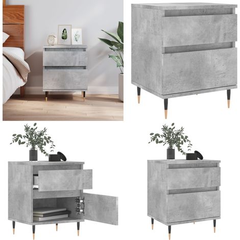 Table de chevet gris béton 40x35x50 cm bois d’ingénierie - Table De Chevet - Meuble De Chambre - Table D'appoint - Table De Nuit - Meubles Tendances - Home & Living (1/5)
