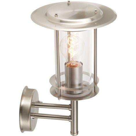 BRILLIANT lampe York applique murale d'extérieur debout inox 1x A60, E27, 40W, adapté aux lampes normales (non inclus) Échelle A ++ à E Classe de protection IP: 44 - étanche aux éclaboussur (1/3)