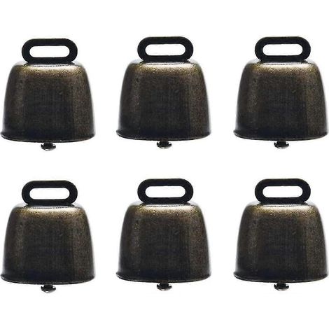 Lot de 6 petites cloches en laiton pour vaches, chevaux et moutons, cloches en cuivre pour animaux de compagnie, cloches antivol (1/5)