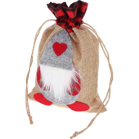 Sacs cadeaux compatibles avec la famille et les amis, motif de Noël classique, couleur grise, 22,6 x 14,5 x 0,5 cm, 1 paquet (1/5)