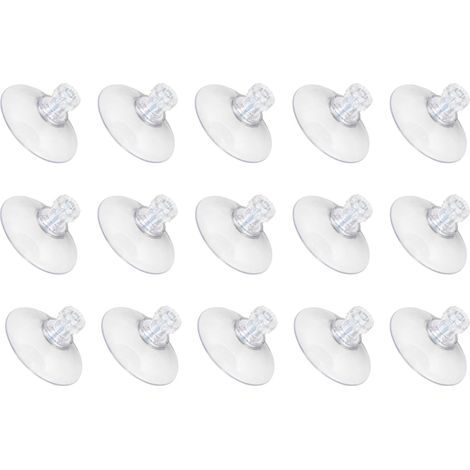 15Pcs Ventouses À Vis, 41mm/1.61" Pads en PVC Transparent Forts pour Vitre avec Écrou M5x10mm pour Salle De Bain Mur Porte Fenêtre Voiture Store