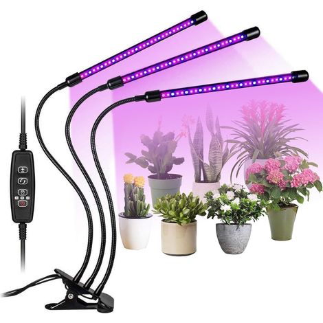 LED-Pflanzenlampen für den Innenbereich Pflanzenlampe mit Zeitschaltuhr – LED-Pflanzenlampe mit 3/9/12-Stunden-Timer und 2 Modi für Sämlinge, Sukkulenten, Orchideen und kleine Pflanzen