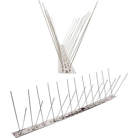 10 metros de Púas antipalomas V2A con base de Acero inoxidable flexible - 2-hileras de Púas antipalomas la solución de calidad para el control de aves (1/5)