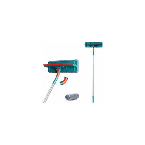 Set tergivetro professionale 2 in 1 con manico telescopico (lunghezza 135 cm), tergivetro per finestre interne - Crezuo (1/4)