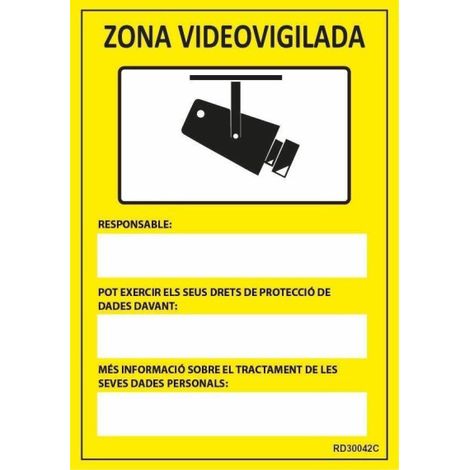 Señal de aviso en Catalán "Zona videovigilada" SEKURECO