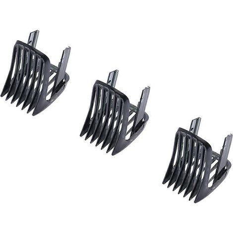 3-facher Aufsatzkamm (schwarz) für Philips Haarschneider HC3400, HC3410, HC3420, HC3422, HC3426, HC5410, HC5440, HC5447, HC5450/7452