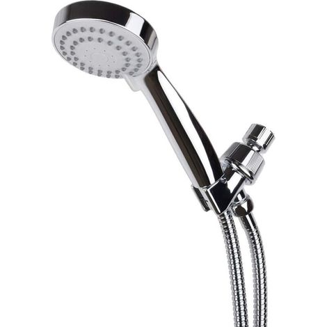 Ahlsen Hochdruck-Handbrause, mit flexiblem Brauseschlauch, 1,5 m Edelstahlschlauch und Brausehalterung, 3 leistungsstarke Strahleinstellungen