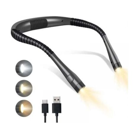 Lampe de Lecture de Cou Rechargeable, Lampe pour lecture au Lit, 6 Niveaux de Luminosité, Bras Pliables, Longue Durée de Vie, Parfaite pour la Lecture,Le Tricot,la Réparation (1/5)
