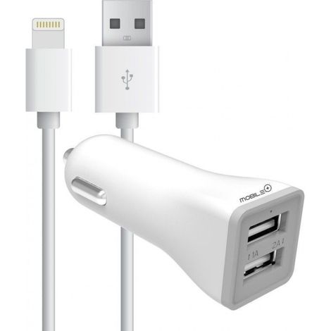 Cargador para Coche con Doble Entrada USB  Compatible con iPhone (2.1A/1A)  Oferta exclusiva