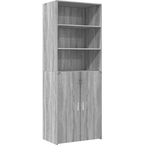 Aparador cómoda mueble almacenaje organizador cocina salón salón alto Sonoma 70 x 42,5 x 185 cm madera contrachapada gris 020035628