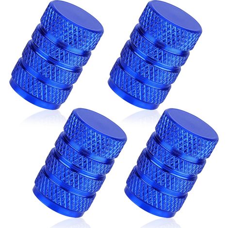 Blaue Staubkappen für Autoreifen, 4er-Set, Reifenventile aus Aluminiumlegierung, Easy G