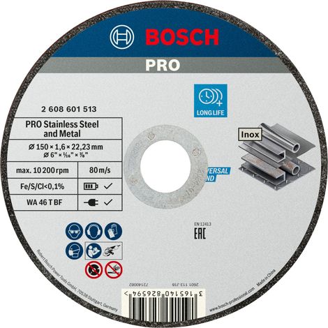 Bosch PRO Stainless Steel and Metal Trennscheibe, 150 x 1.6 x 22.23 mm, gerade (1/5)