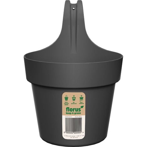 Florus Paris Balcony Hanger Single Anthracite Fioriera Rotondo