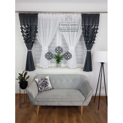 Ensemble décoratif avec pendentifs - gris foncé (1/4)