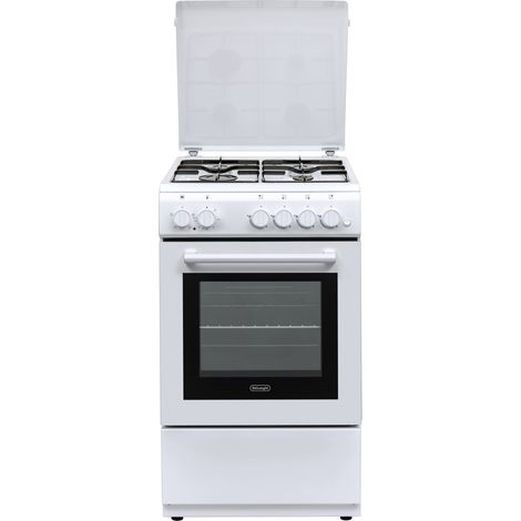 DE LONGHI Cuisinière électrique DL554EW 4 feux gaz Four électrique multifonction ventilé Classe A Dimensions 50 x 50 cm Couleur Blanche CLASSE A