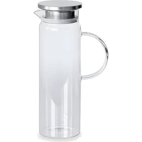 Carafe en verre borosilicate 1,7 L Acier inoxydable Filtre Pour eau et jus Lavable (1/4)