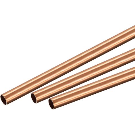 3 Tubes Cuivre, Diamètre 6mm, Épaisseur 0.25mm, Longueur 300mm, Pour Bricolage