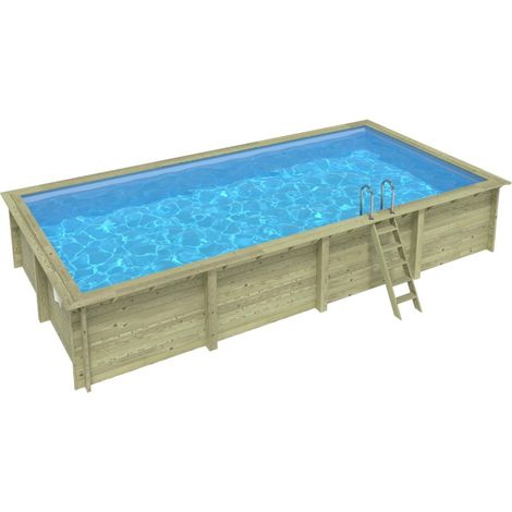Piscina in legno Aqua 8.5x4.35 - H.1.45 m fissate su calcestruzzo esistente - BAS7309OSPL