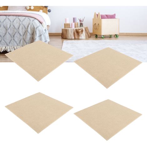 Dalle de Tapis Autocollante Polyester 30x30cm Anti-Dérapage 50Pcs Déco Maison Bureau Khaki (1/5)