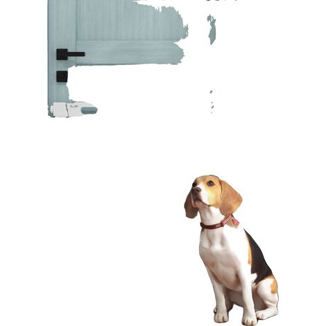 Barrera de seguridad para mascotas, marco de metal, 82 (ancho) × 76 (alto) cm, instalación sin herramientas, apta para puertas, tamaño ajustable. (1/5)