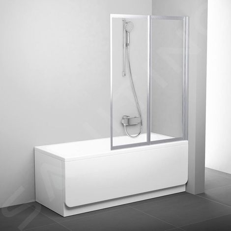 Ravak Supernova - Pare-bain pliant en deux parties VS2 105, 1045x1400 mm, verre satiné/transparent 796M0U00Z1 (1/3)