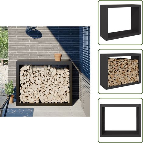 Portant de bois de chauffage noir 100x40x80 cm acier - Support De Bois De Chauffage - Supports De Bois De Chauffage - Magasin De Bûches - Stockage De Bûches (1/5)