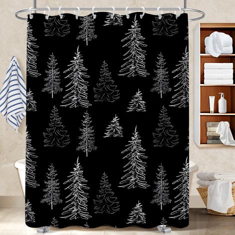 Rideau de douche imperméable en polyester 180x180 esthétique protection douche pour rafraîchir sa salle de bain (1/5)