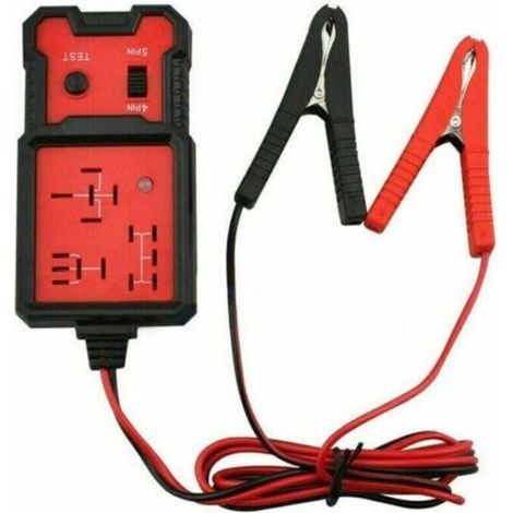Testeur De Relais Automobile,Auto Relais Outil De Diagnostic,Testeur De Relais Electronique 12V, Voiture Batterie Checker Avec Clips (1/4)