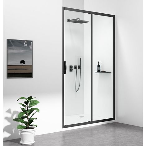 SIGMA SIMPLY BLACK Porte de douche coulissante 1100 mm, verre clair (1/5)