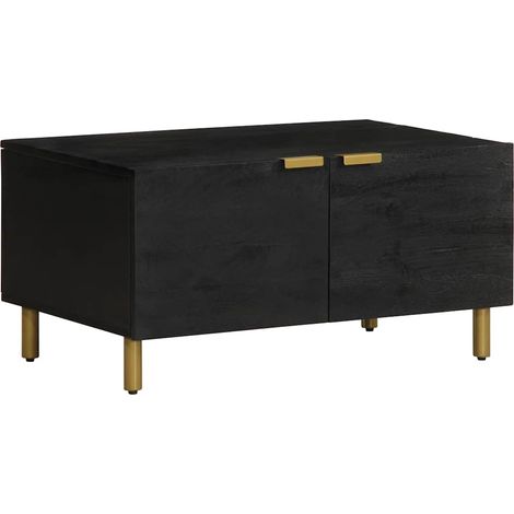 Table basse avec rangement Noir en bois d’ingénierie 80 x 50 x 40 cm, 20.25kg - PANGIVO (1/5)