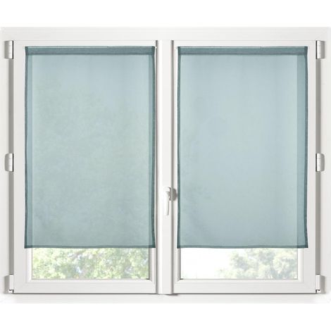 Paire de Rideaux Voile 70 x 200 cm Brise bise eucalyptus