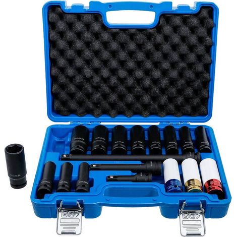 Jeu de Clés à Douilles et Douilles de Puissance 18 pcs - Six Pans 12,5 mm (1/2) 10-24 mm - Protection et Polyvalence - D-Work (1/5)