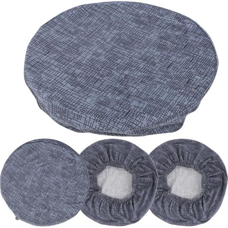 Housses de Tabouret de Bar Rondes Élastiques Protège-chaises Pivotantes en Fibre de Polyester Lot de 3 pour Fêtes et Banquets de Mariage (1/5)