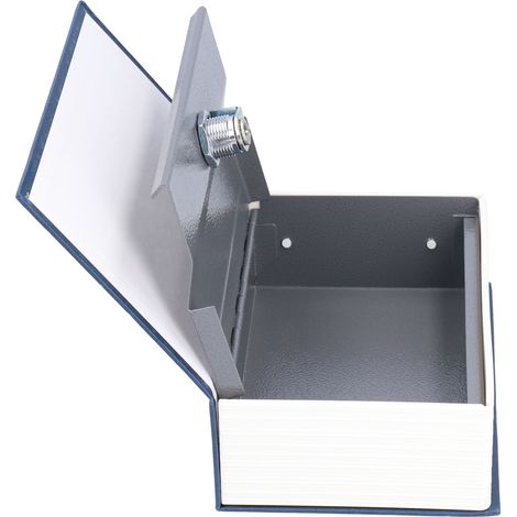 Coffre-fort livre, petite tirelire bleue en ABS et fer, grande capacité et résistante, avec clé, cadeau idéal pour un ami ou un membre de la famille. (1/5)
